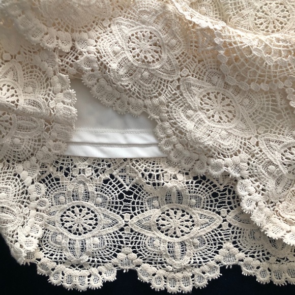 Staring At Stars Urban Outfitters Off-White Crochet Mini Skirt XS - Picture 4 of 7